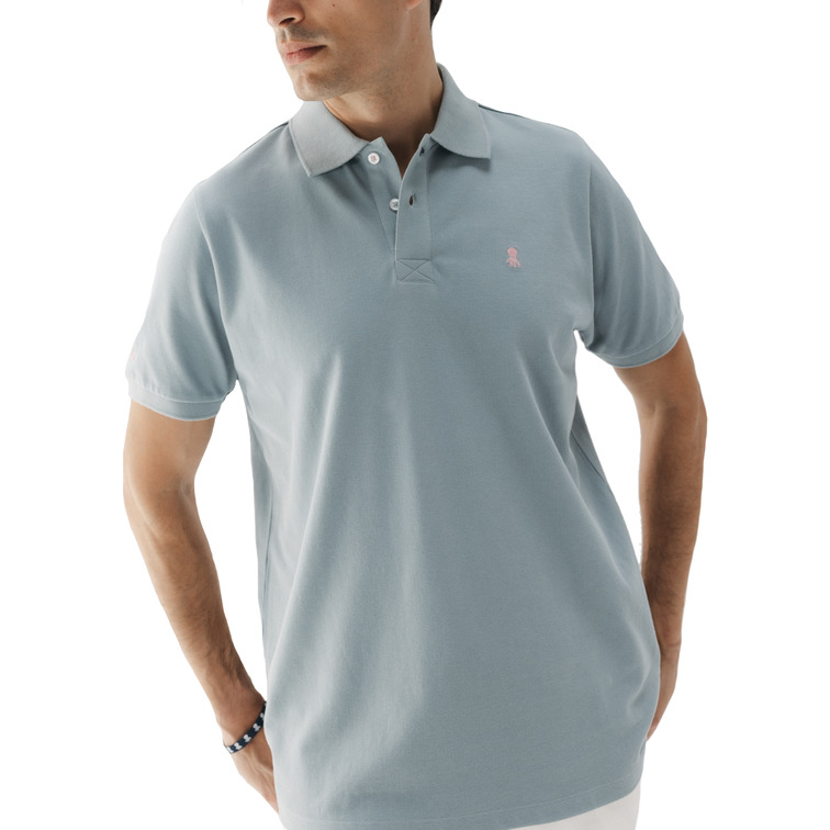 homme pôle lavado bordado a contrast azulgris
