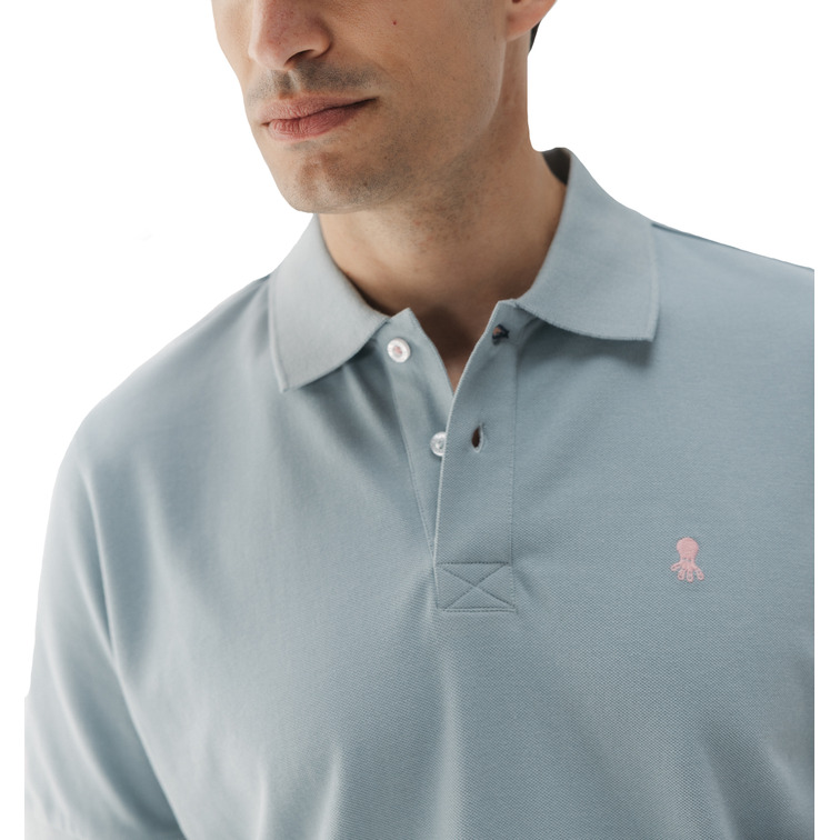 homme pôle lavado bordado a contrast azulgris