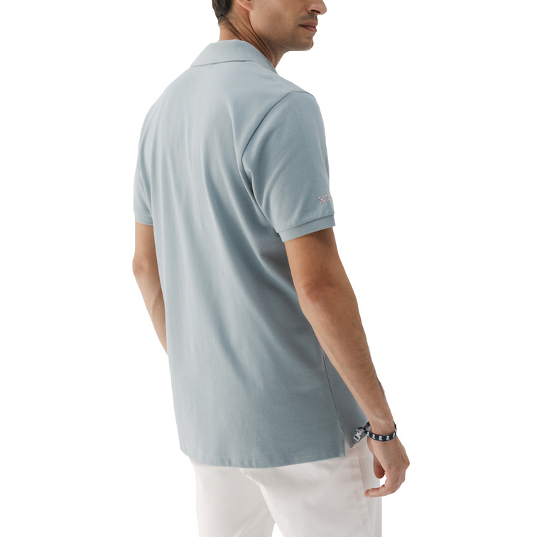 homme pôle lavado bordado a contrast azulgris