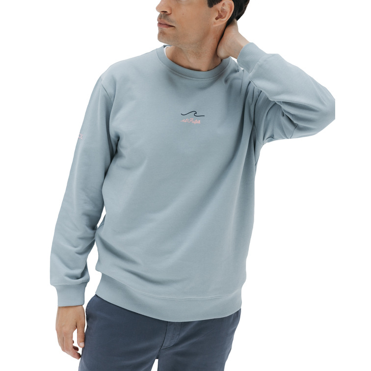 homme sweat-shirt el mar todo lo-cura a azulgris
