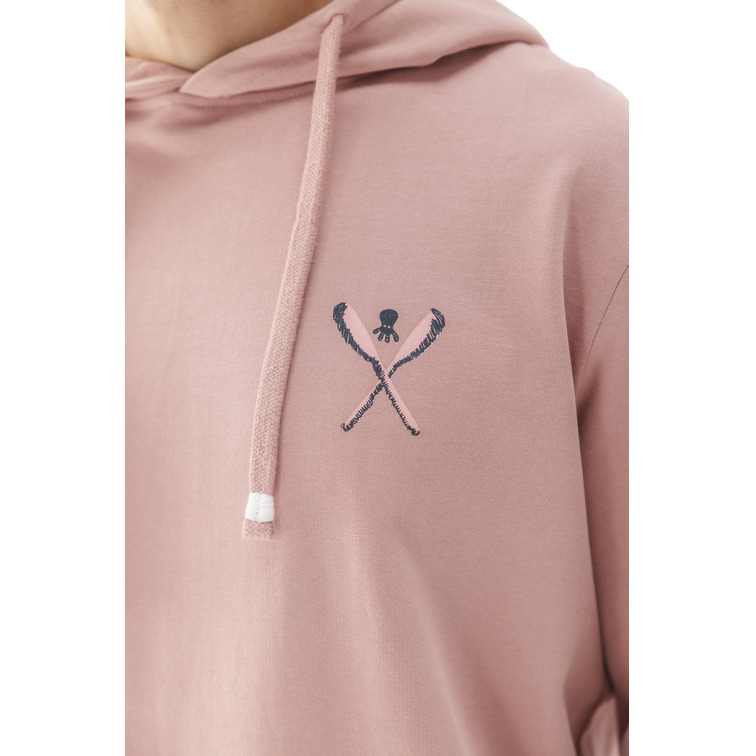 homme sweat-shirt capucha palas dibujad rosa