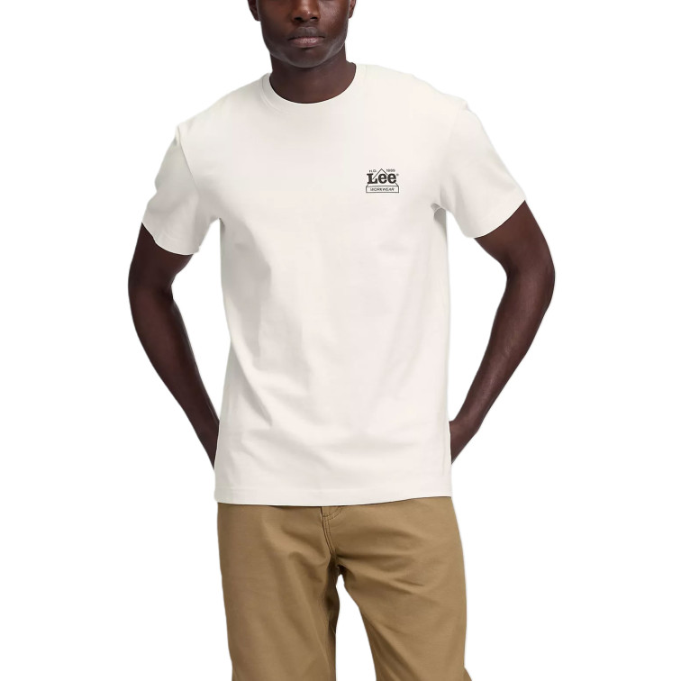 t-shirt homme  lee workwear crew tee ecru