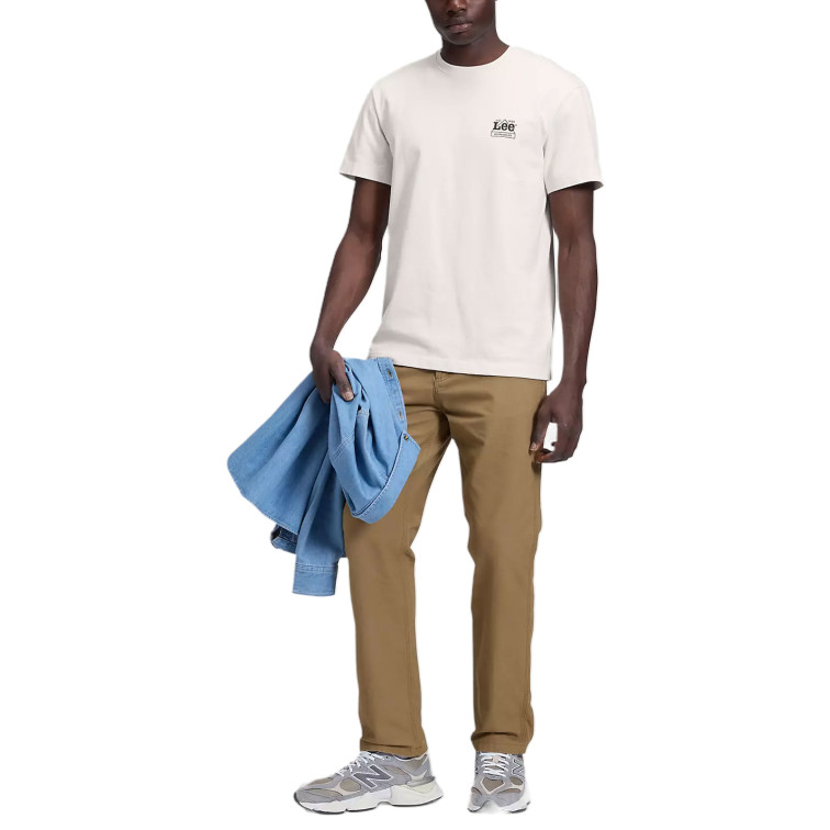 t-shirt homme  lee workwear crew tee ecru