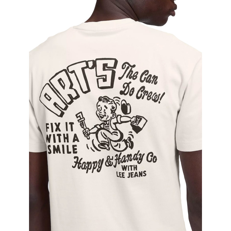 t-shirt homme  lee workwear crew tee ecru