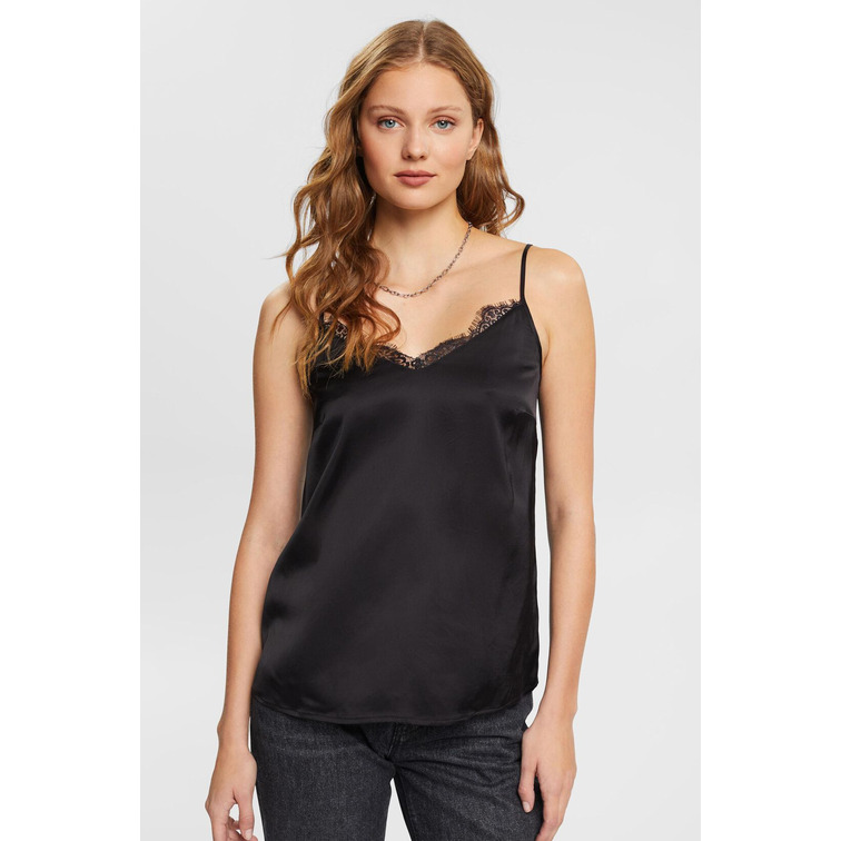 chemise femme  ESPRIT satin drape top