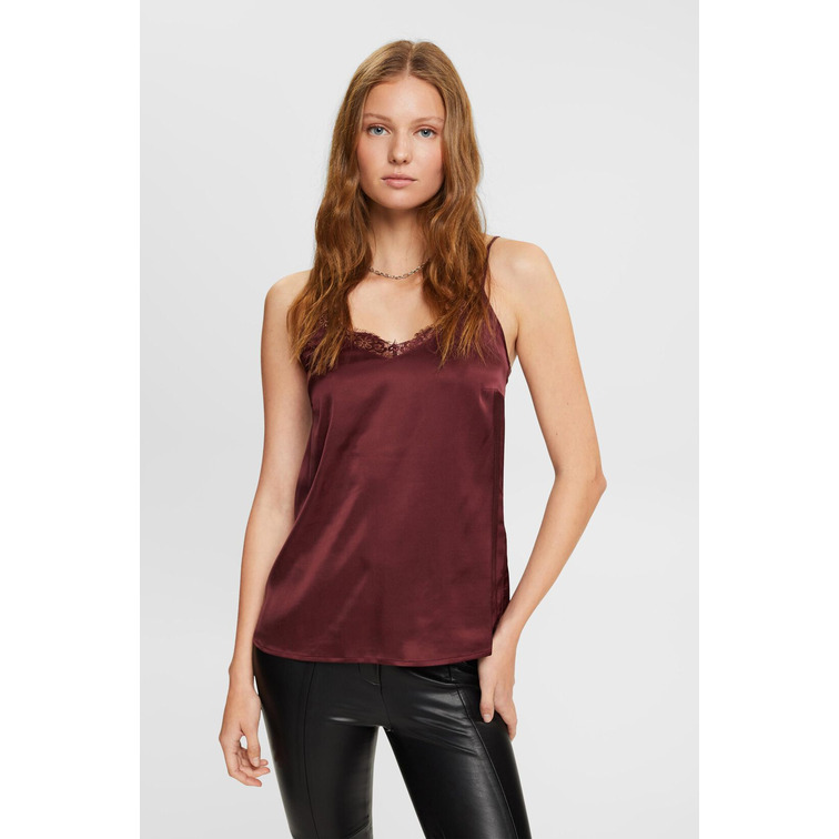 chemise femme  ESPRIT satin drape top