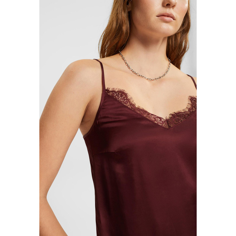chemise femme  ESPRIT satin drape top