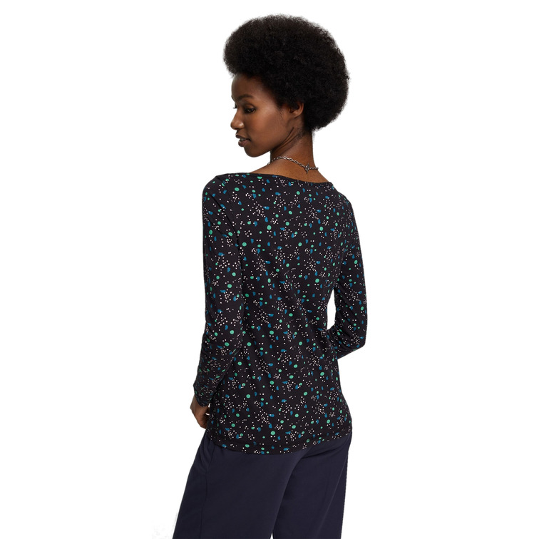 t-shirt femme  ESPRIT boat neck t aop