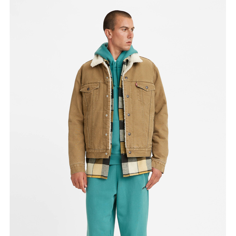 cazadora homme  levis type 3 sherpa trucker washed c