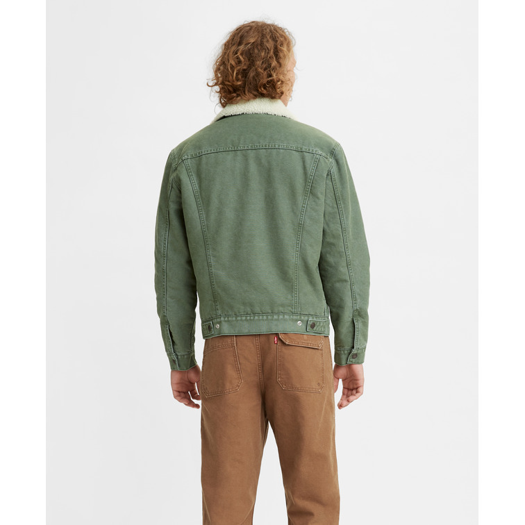 veste en jean homme  levis type 3 sherpa trucker thyme sh