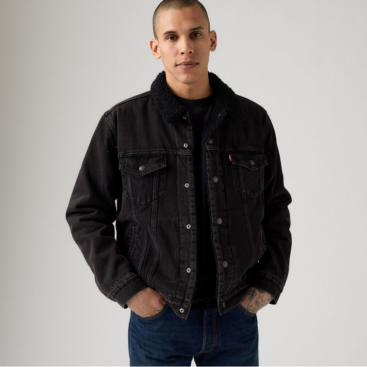cazadora homme  levi's type 3 sherpa trucker built to