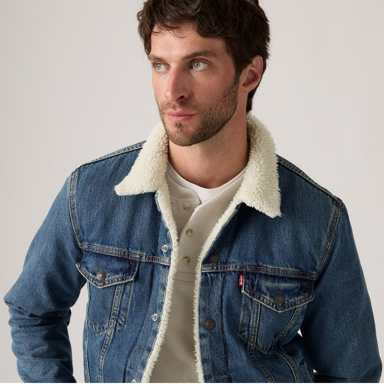 cazadora homme  levi's type 3 sherpa trucker in the m