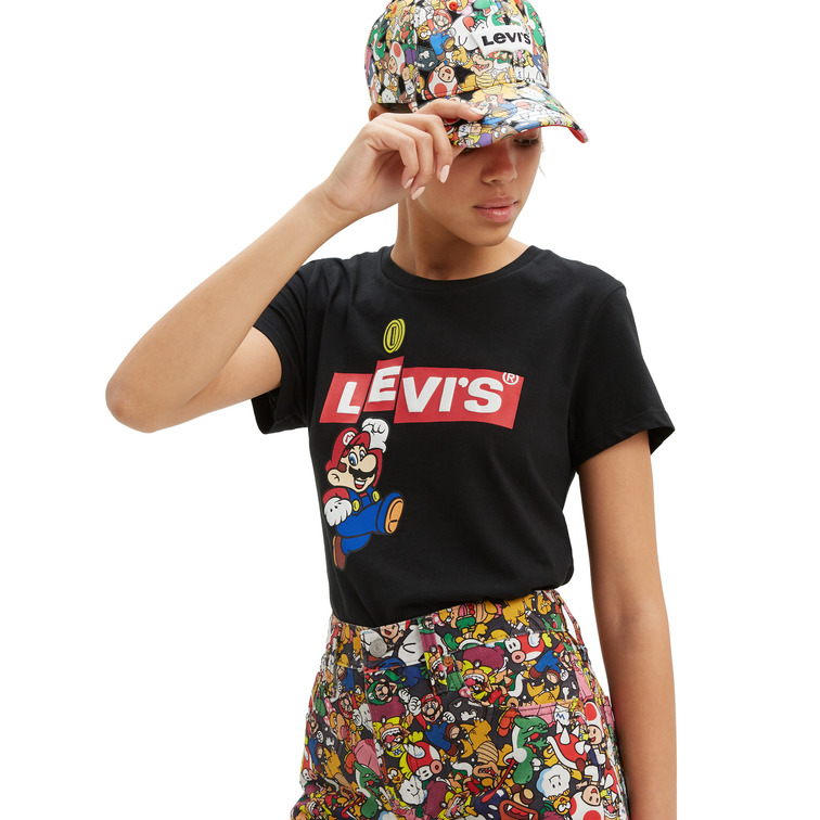  levis 100% cotton the perfect tee wmn mario box
