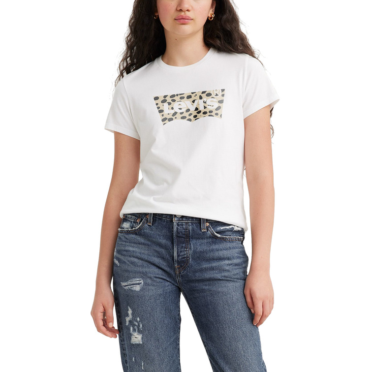 t-shirt femme  levis the perfect tee bw leopard clo