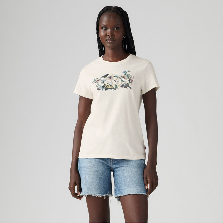 t-shirt femme  levi's the perfect tee whites