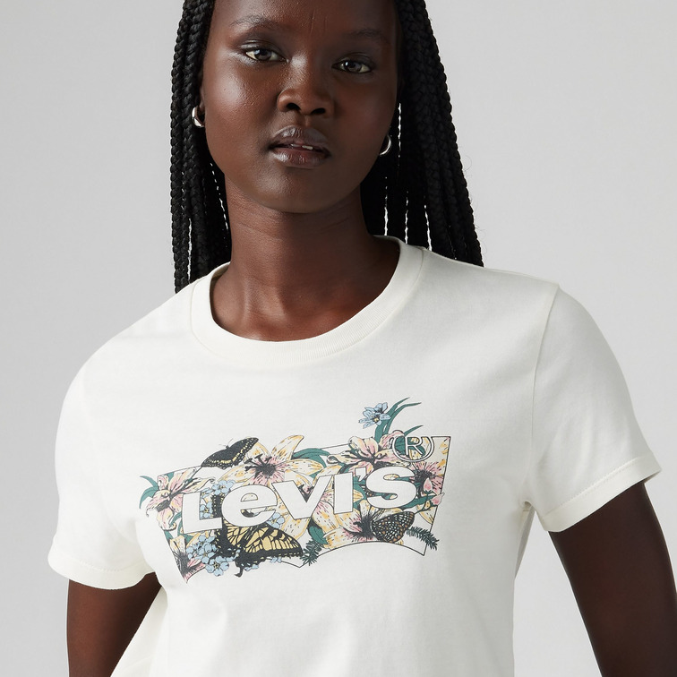 t-shirt femme  levi's the perfect tee whites