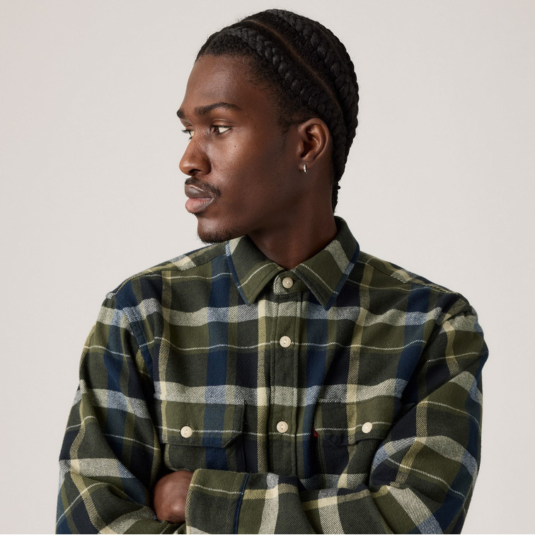 chemise homme  levi's jackson worker medina plaid de