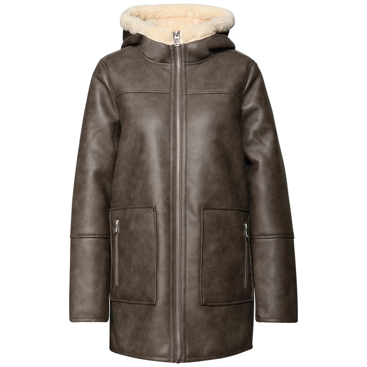 manteau femme  street mid length hoody doubleface fa