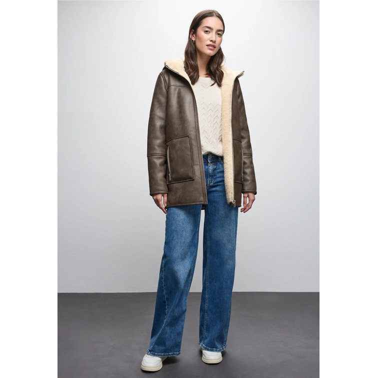 manteau femme  street mid length hoody doubleface fa