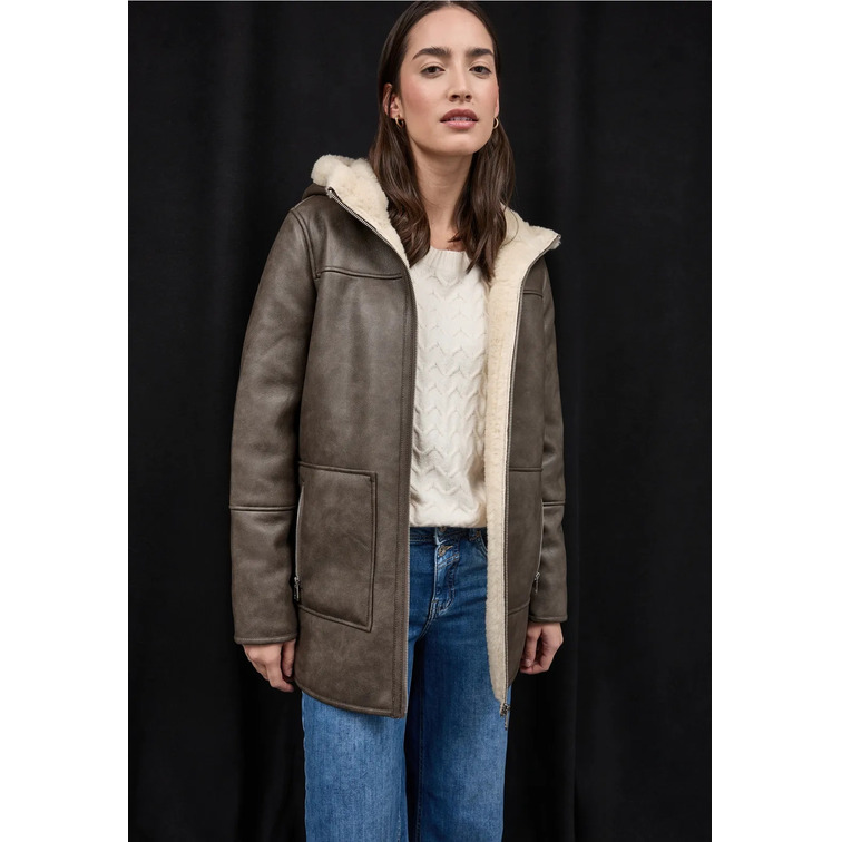 manteau femme  street mid length hoody doubleface fa