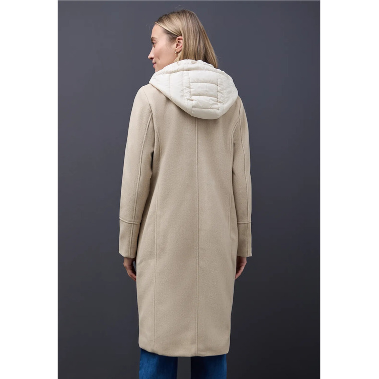manteau femme  street long revers coat w. removable