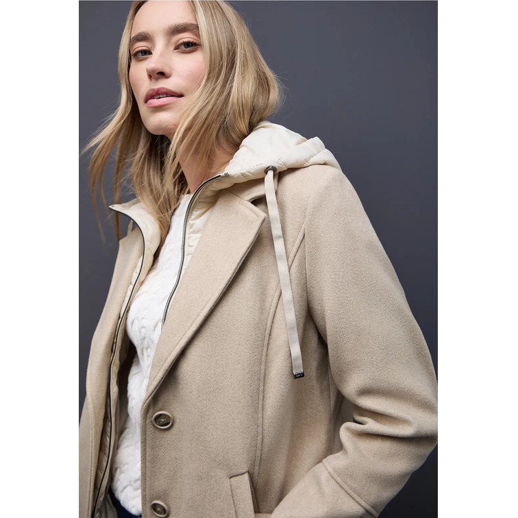 manteau femme  street long revers coat w. removable