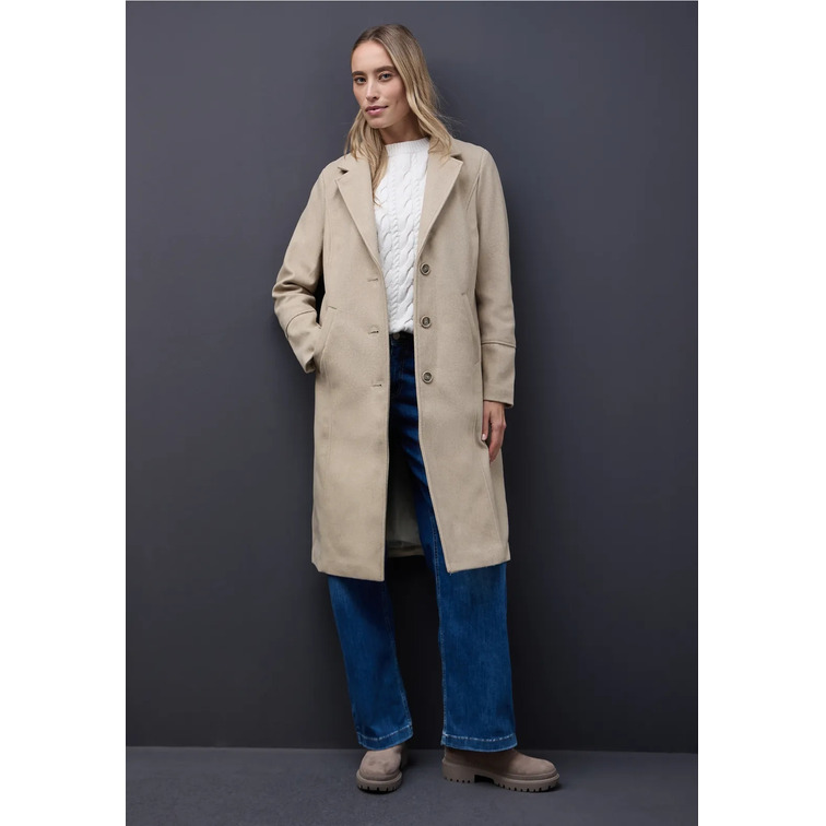 manteau femme  street long revers coat w. removable