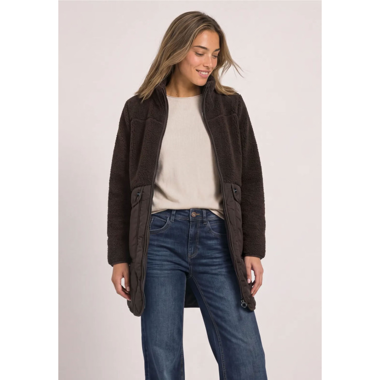 femme mat mix teddy coat w. quilting 17111