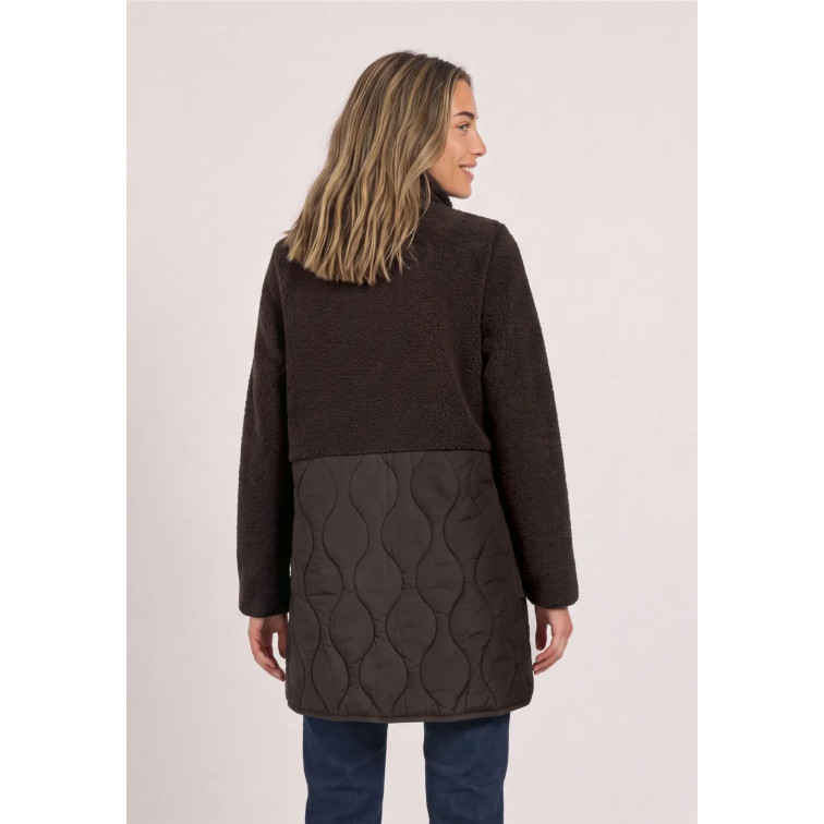femme mat mix teddy coat w. quilting 17111