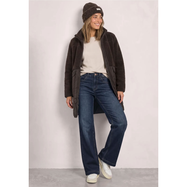 femme mat mix teddy coat w. quilting 17111