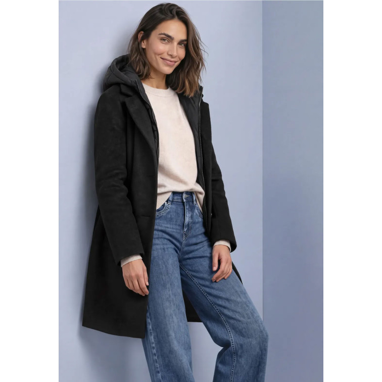 femme revers coat w. hoody insert 10001