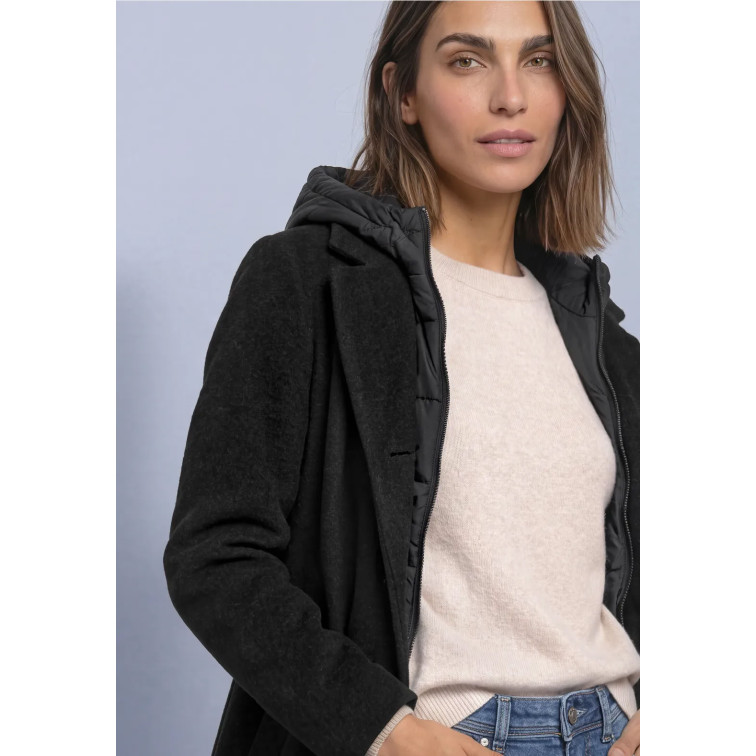 femme revers coat w. hoody insert 10001