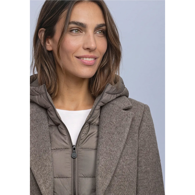 femme revers coat w. hoody insert 17655