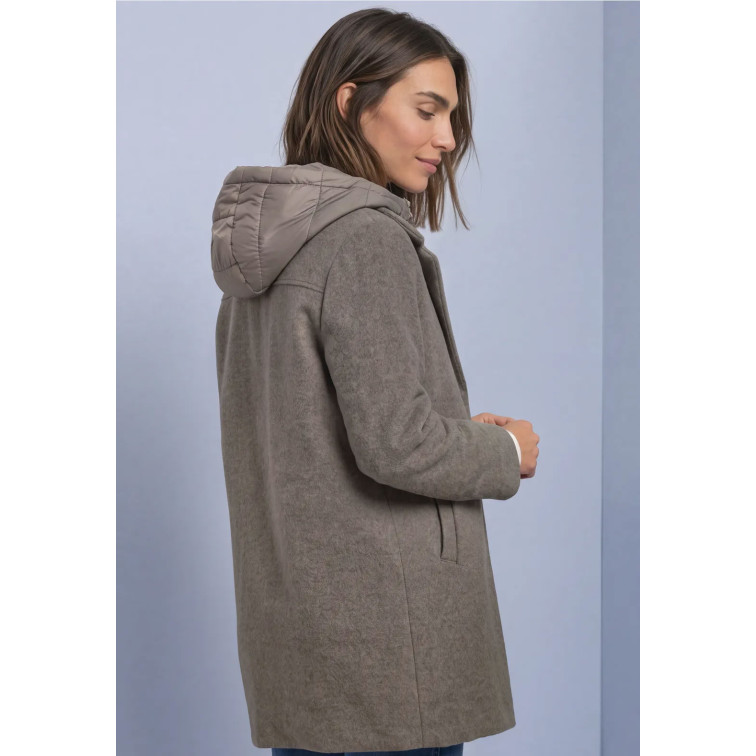femme revers coat w. hoody insert 17655