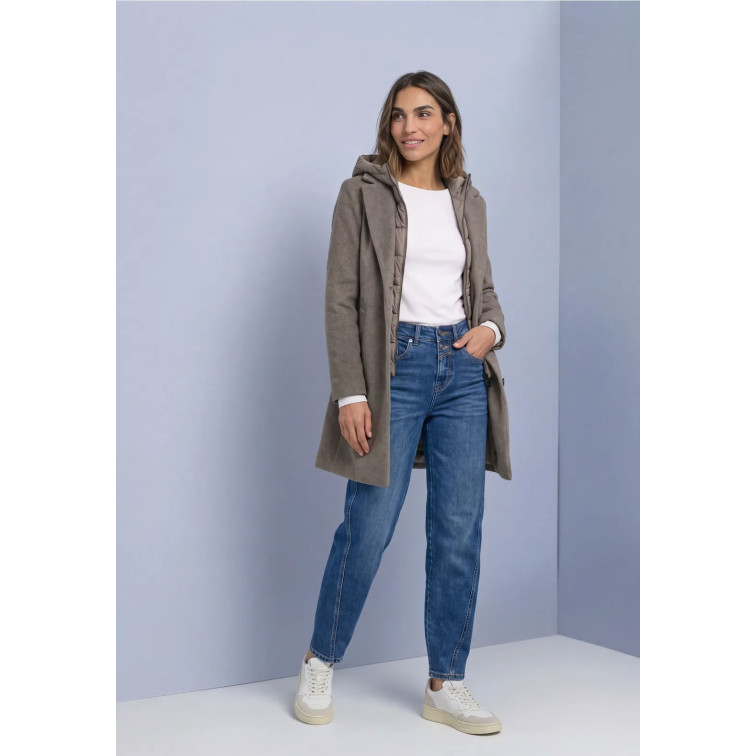 femme revers coat w. hoody insert 17655