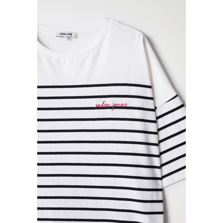 t-shirt femme  salsa striped branding t-shirt