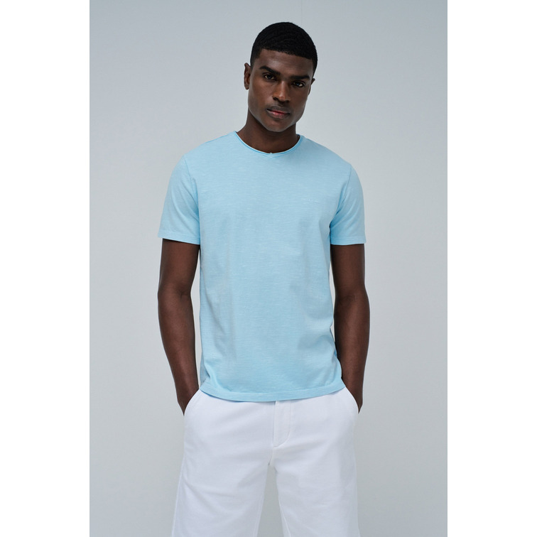 t-shirt homme  salsa jeans t-shirt v neck raw edge slim f