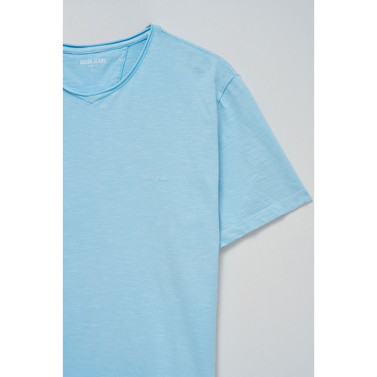 t-shirt homme  salsa jeans t-shirt v neck raw edge slim f