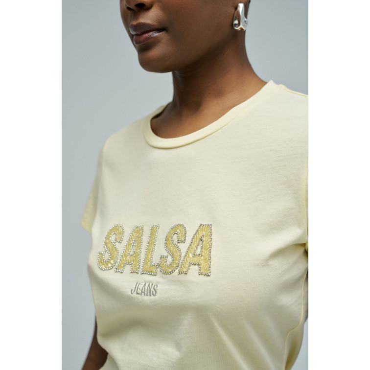 t-shirt femme  salsa jeans institutional beaded branding