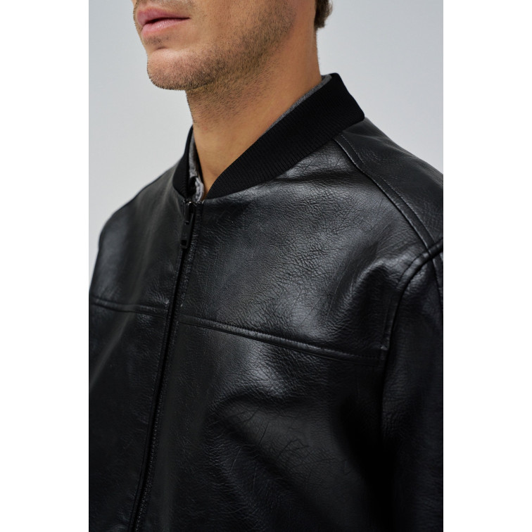 cazadora homme  salsa jeans hooded fake leather bomber jac