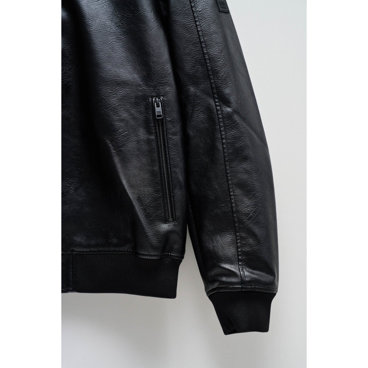 cazadora homme  salsa jeans hooded fake leather bomber jac
