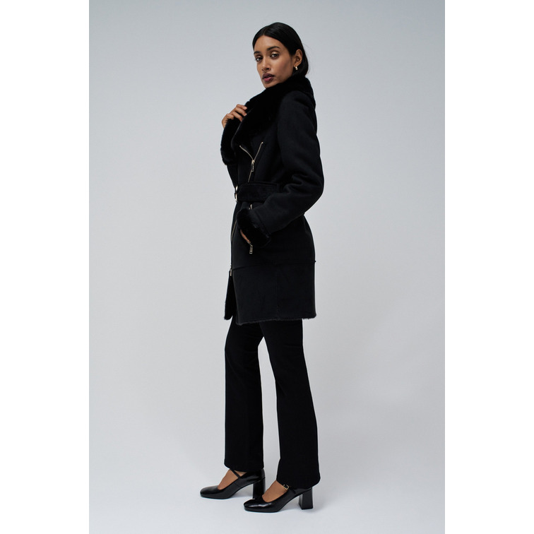 manteau femme  salsa jeans long shearling coat