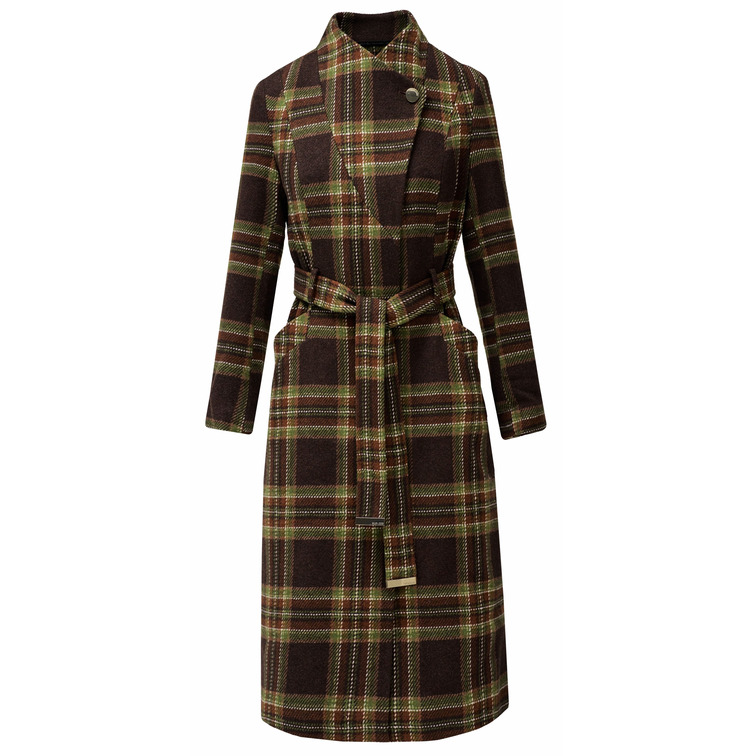manteau femme  salsa jeans long wool peacoat with belt