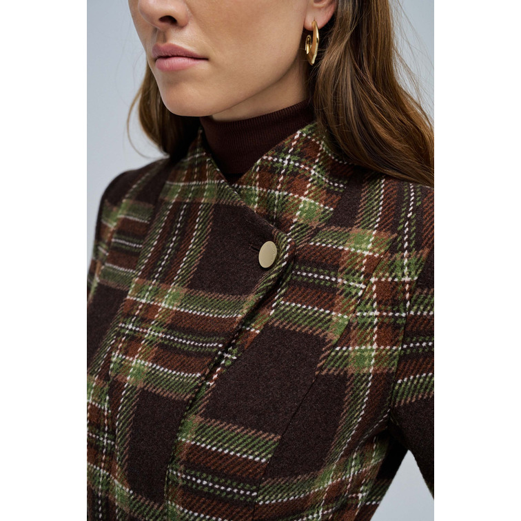 manteau femme  salsa jeans long wool peacoat with belt