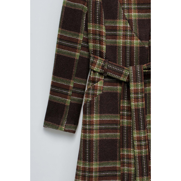 manteau femme  salsa jeans long wool peacoat with belt