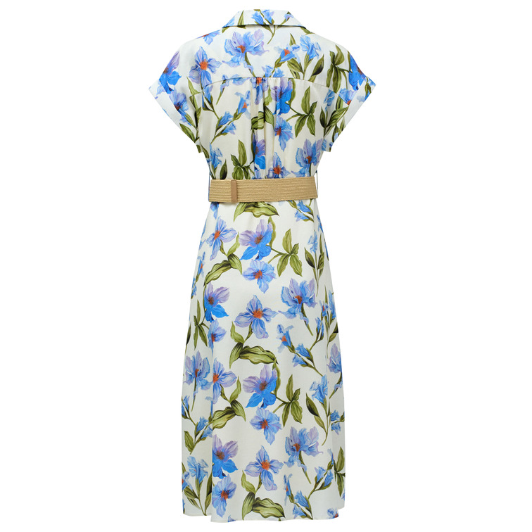 robe femme  salsa jeans linen shirt dress w/front butt