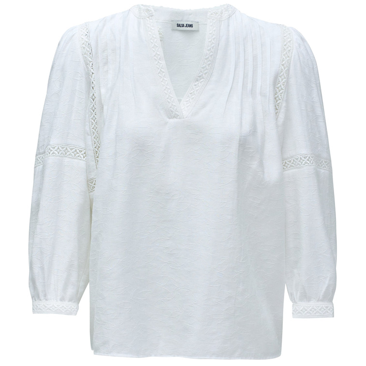 chemise femme  salsa jeans blouse w/lace details & jacqua