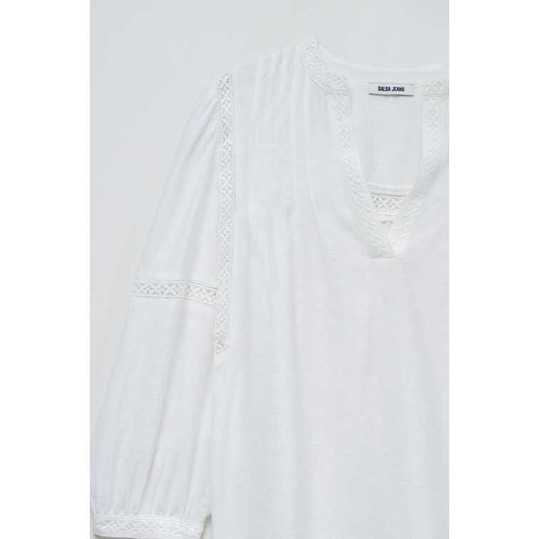 chemise femme  salsa jeans blouse w/lace details & jacqua