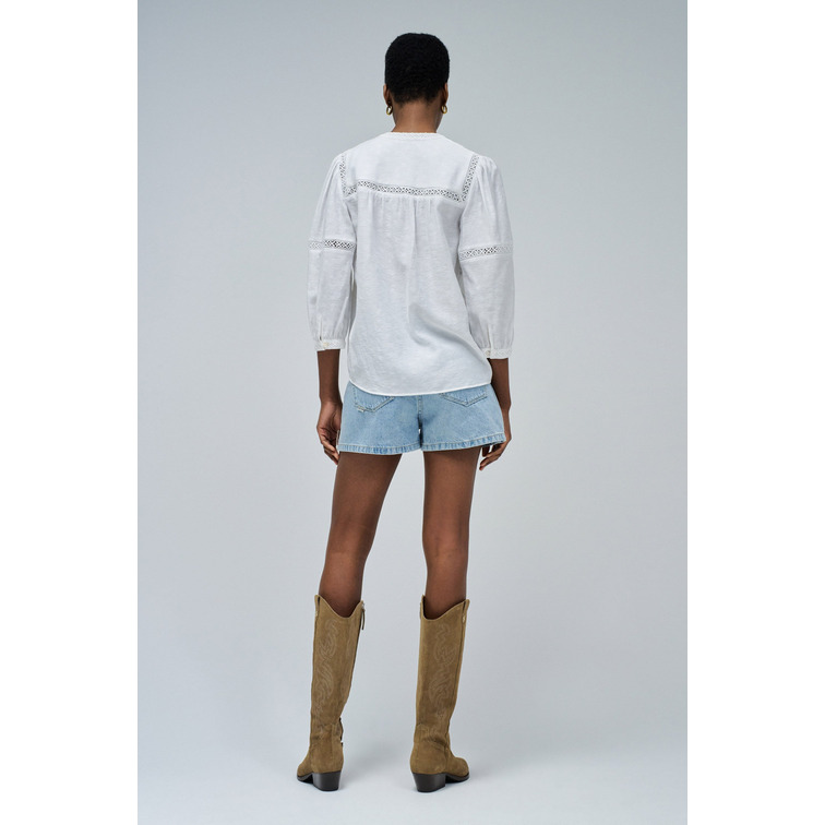 chemise femme  salsa jeans blouse w/lace details & jacqua
