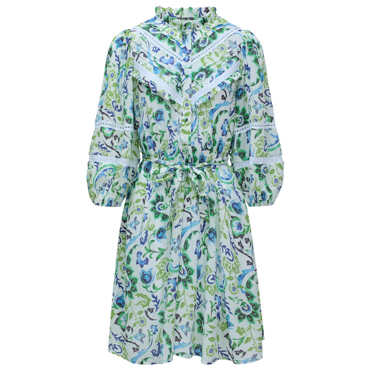 robe femme  salsa jeans dress with lace detail print